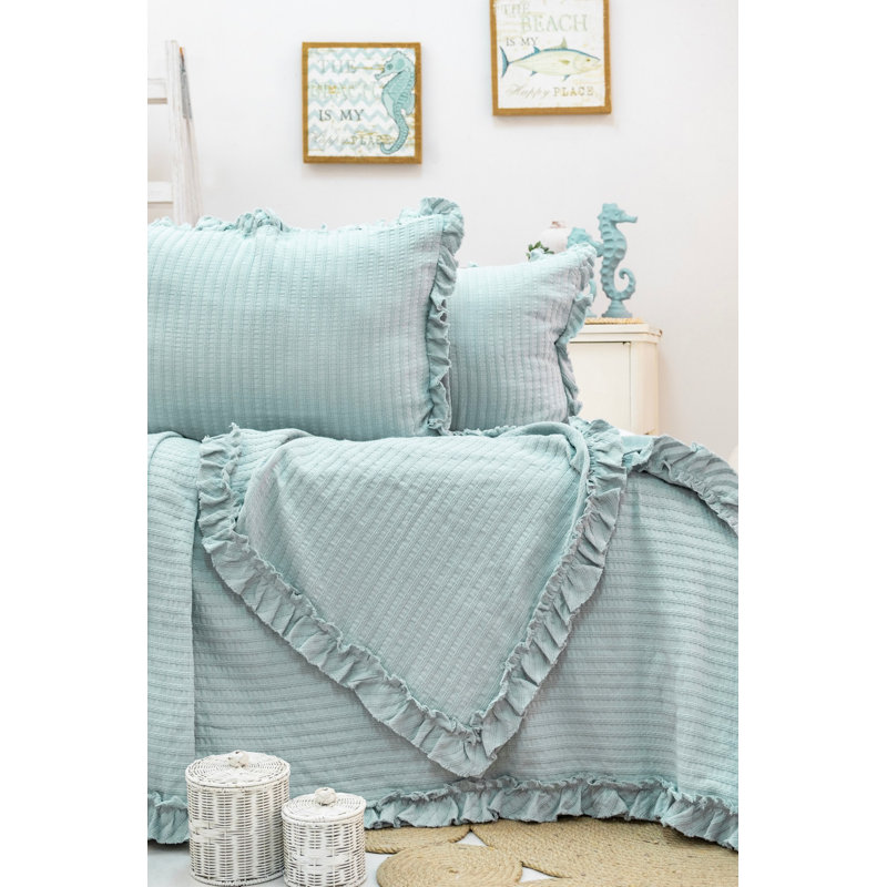 Luxurious Pique Set, 100% Cotton, Mint Color | Includes 2 Pillowcases (19.7 x 27.6 inches) | Heavyweight 10.6 oz/sq yd Jacquard Fabric | Machine Washable, Soft & Breathable for Ultimate Comfort