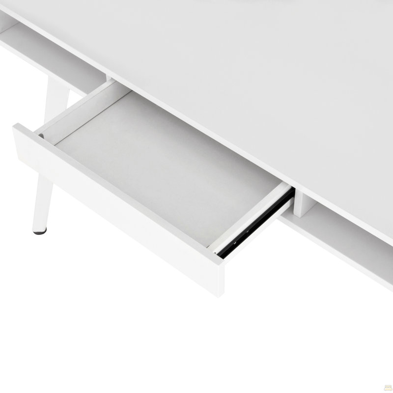 Bureau d'ordinateur Study avec rangement et tableau blanc magnétique effaçable à sec, blanc
