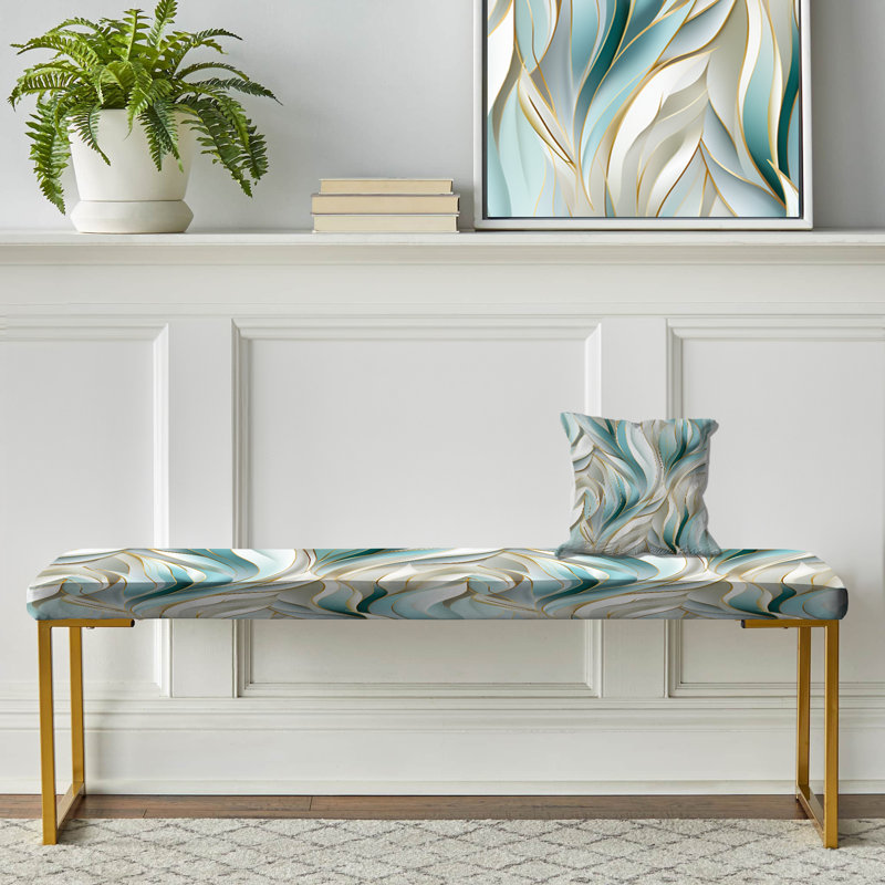 Banc rembourré vert et blanc Sparkling Dazzle Glamour I - Glam