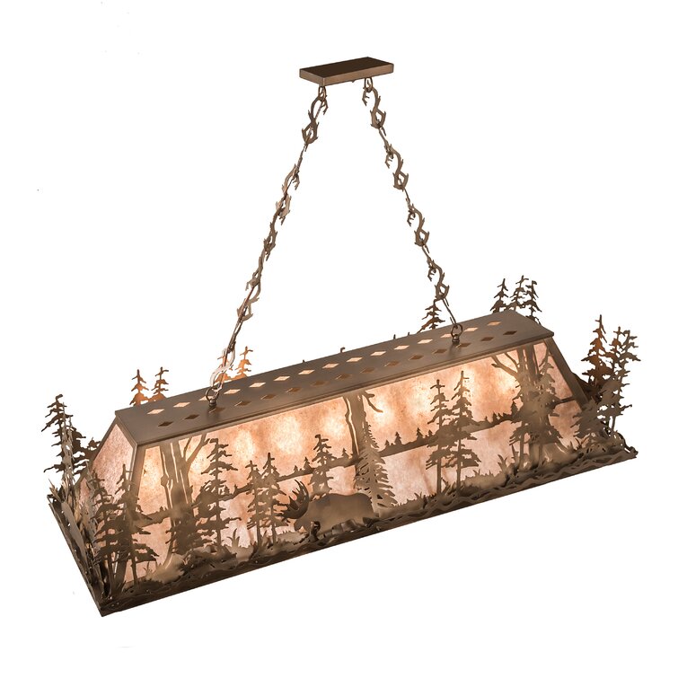 Moose at Dusk 6-Light Pool Table Linear Pendant