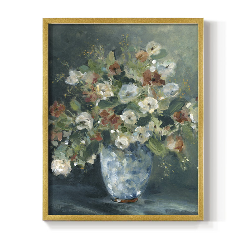«English Garden Bouquet», reproduction encadrée - bois massif, H 21 po x l 17 po, Doré