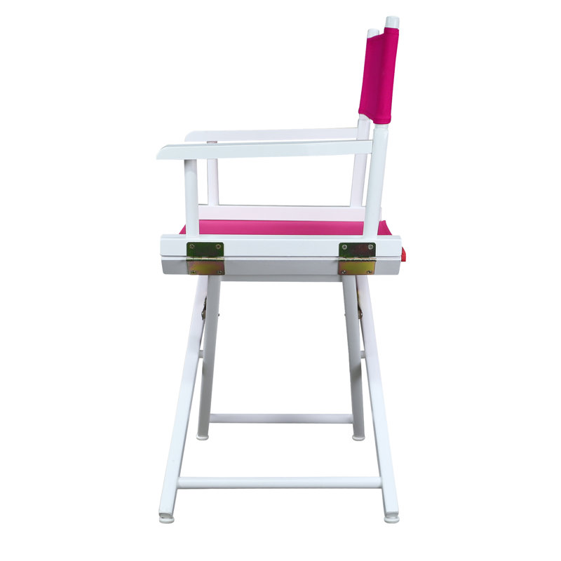 Chaise de réalisateur pliante 18 po, Blanc, Magenta