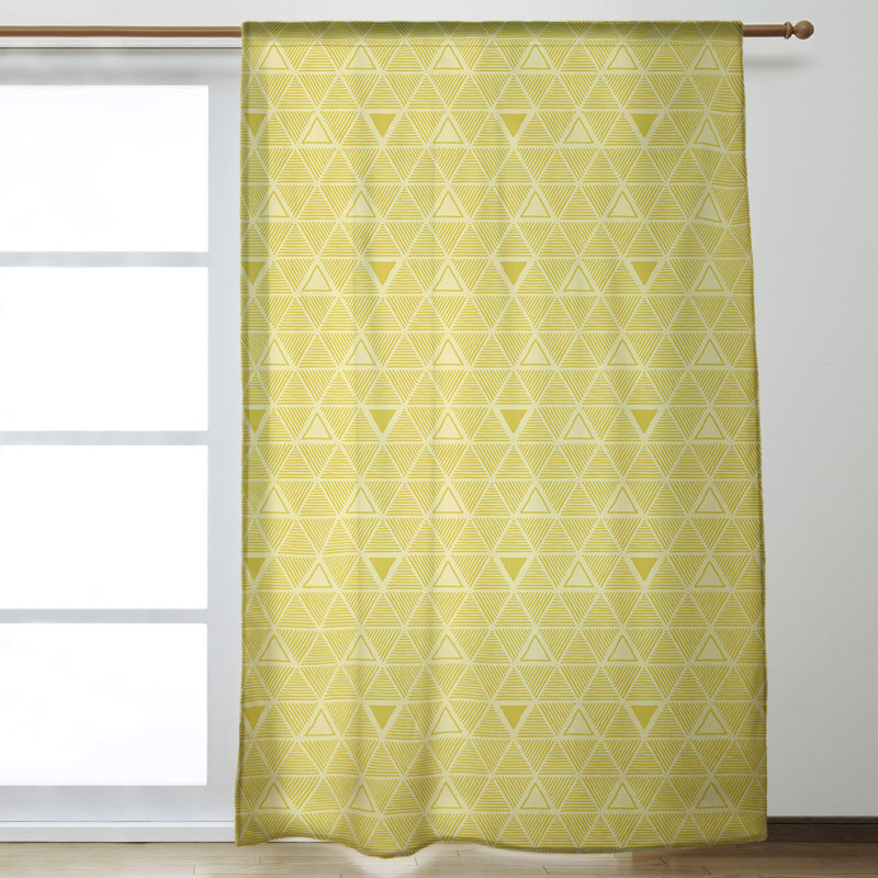 Jordao Room Darkening Curtain Single Panel, Light Yellow/White