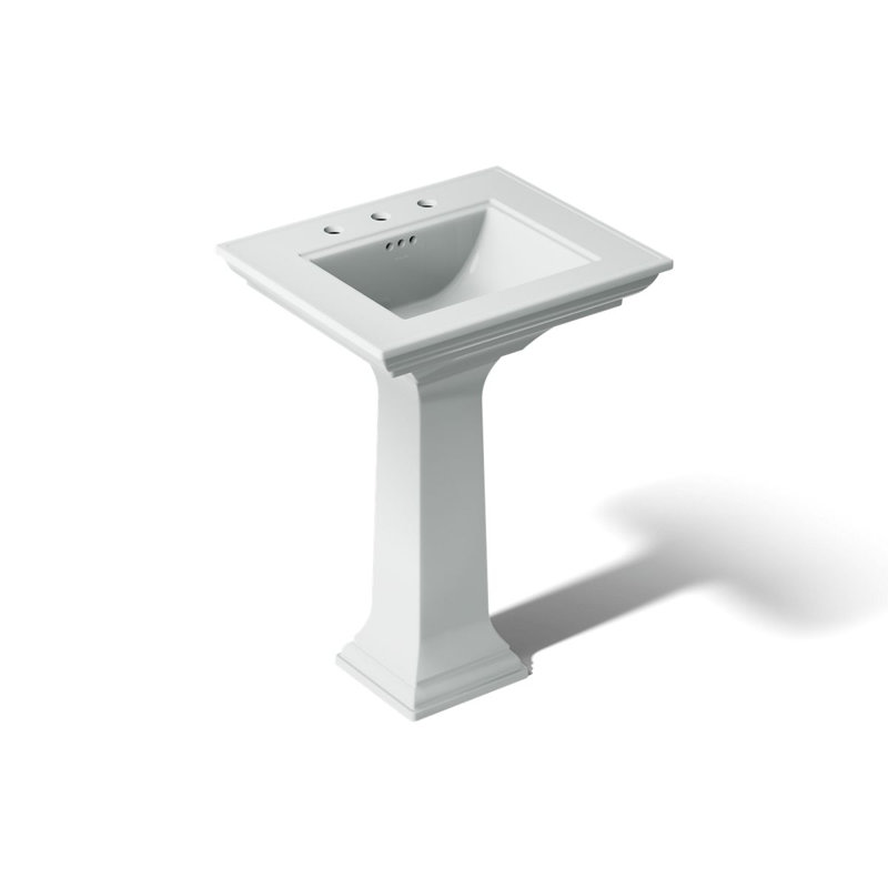 Memoirs® Stately 24" Pedestal Bathroom Sink with 4" Centerset Faucet Holes, Ice Gray, 34.75" H x 20.5" W x 24.5" L