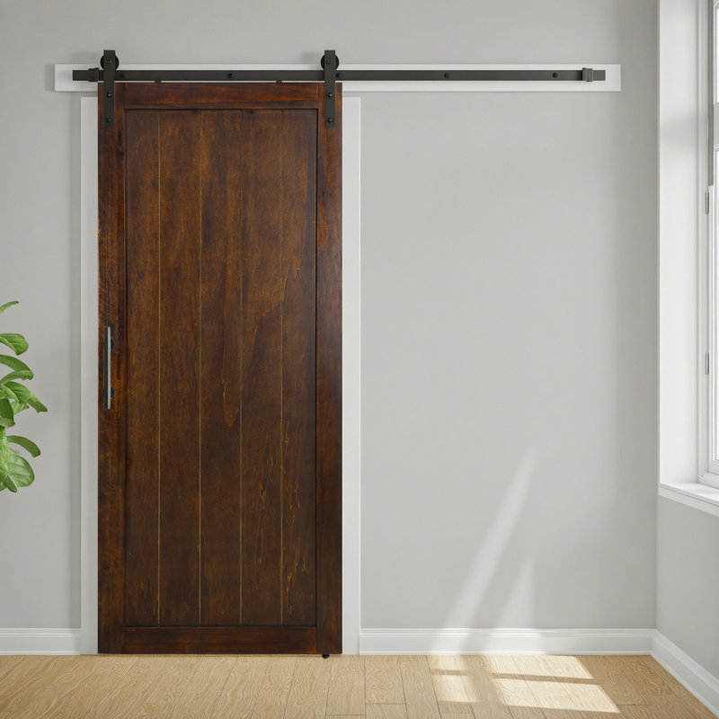 Porte de grange coulissante Cottage, 84 po x 42 po, Chocolat noir, 1