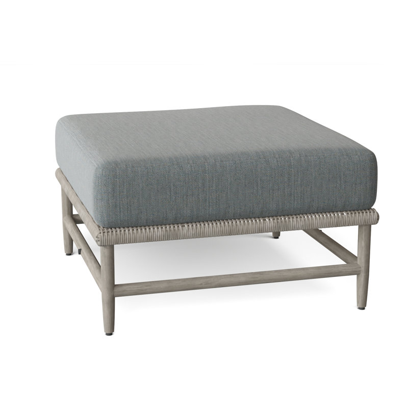 Wind Patio Ottoman with Cushion, Cast Mist