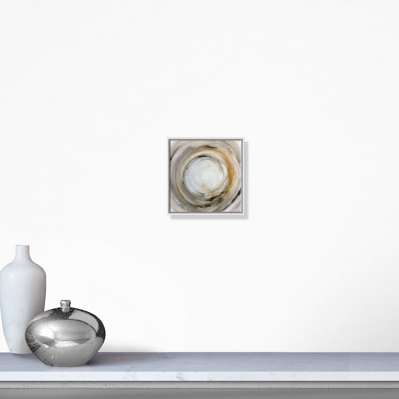 Neutral Funnel - Floater Frame, reproduction d'art sur toile, Cadre blanc, H 45 po x l 45 po x P 2 po
