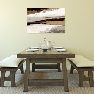 Earth Tones Abstract Contemporary Minimalist Coastal Landscape Wall Art Print 1 Piece Wrapped Canvas Wall Art