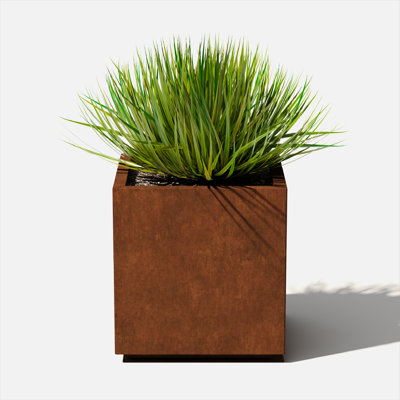 Bac à fleurs cubique en acier Corten Series