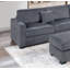 Canapé d'angle en velours côtelé en forme de L avec méridienne réversible et pouf de rangement