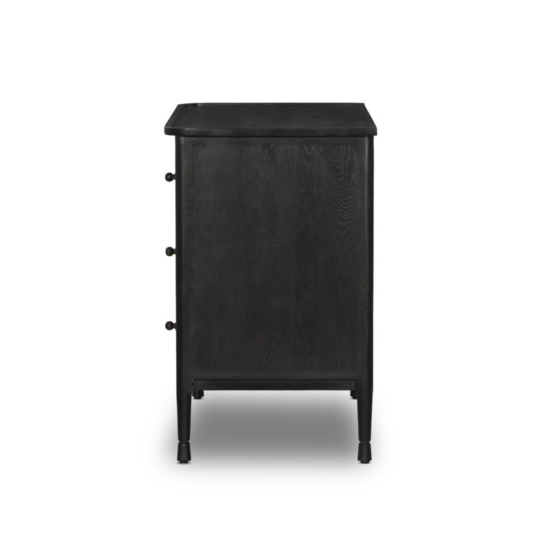 Franny 3 Drawer Chest-Saddle Brown, Espresso Oak Veneer