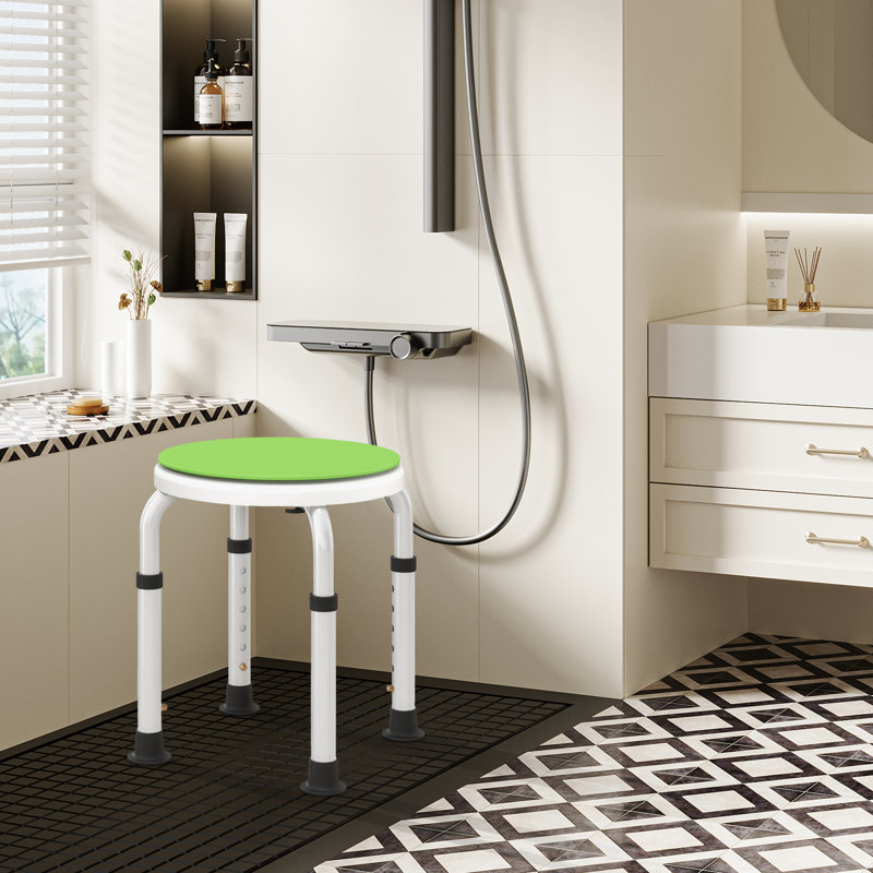 Adjustable 360° Swivel Shower Chair – Safe, Non-slip Aluminum Stool For Elderly & Disabled