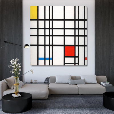 Composition avec rouge, jaune et bleu