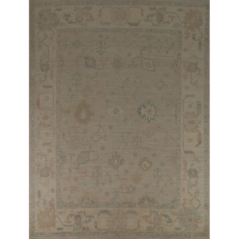 Vegetable Dye Oushak Turkish Area Rug 8