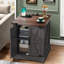 Farmhouse End Table With Charging Station, An Adjustable Shelf And Black Handles And Hinges -1423404424