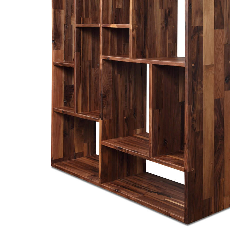 Bibliothèque en bois massif H 86 "x l 41" Woodroe, Brun