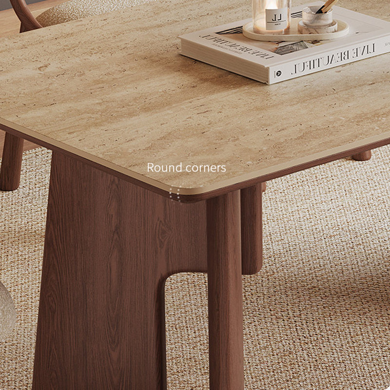 Modern Rectangle Sintered Stone Dining Table, 29.52"H x 70.86"L x 35.43"W