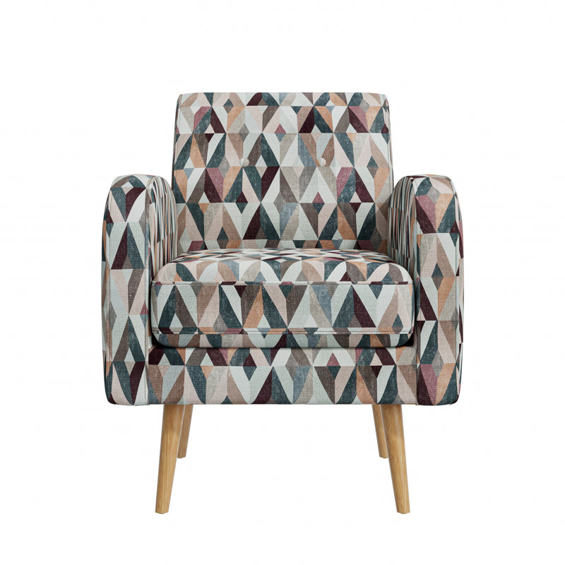 Jakyren Upholstered Armchair, Red/Tan Polyester