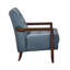 Chaise d'appoint en cuir bleu, dossier de siège, pieds en noyer, chaise de style moderne avec accoudoirs,-433801544