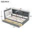 Lit plateforme simple avec tête de lit, tablettes et 2 tiroirs-2138027036