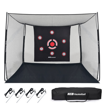 Golf Hitting Cage,10x8x6ft Golf Practise Net With Target Cloth & Carry Bag