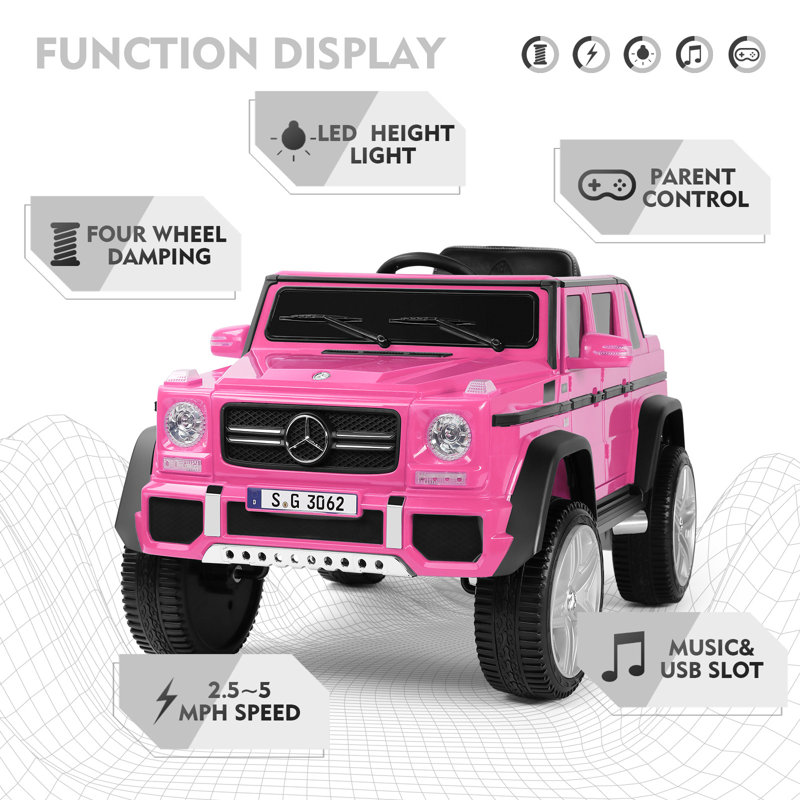 cosvalve All-Terrain Vehicles Battery Powered Ride on Toy with Remote Control, Pink