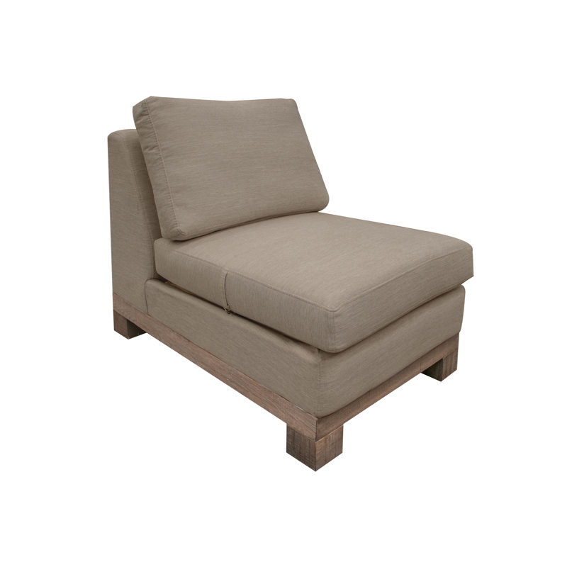 Structure et base en bois, fauteuil sans accoudoirs, Brun clair