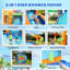 AIYAPLAY Inflatable Bouncy Castle for Kids Sharks Theme with Slide, Ball Pit