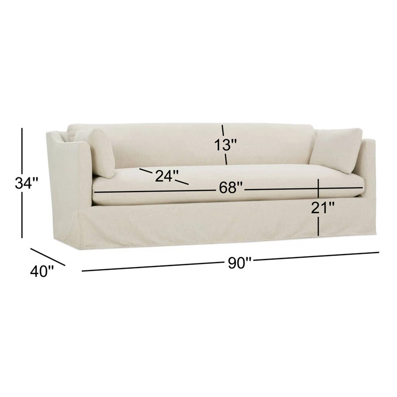 Madeline Slipcovered Sofa, Straw (BU102-28)