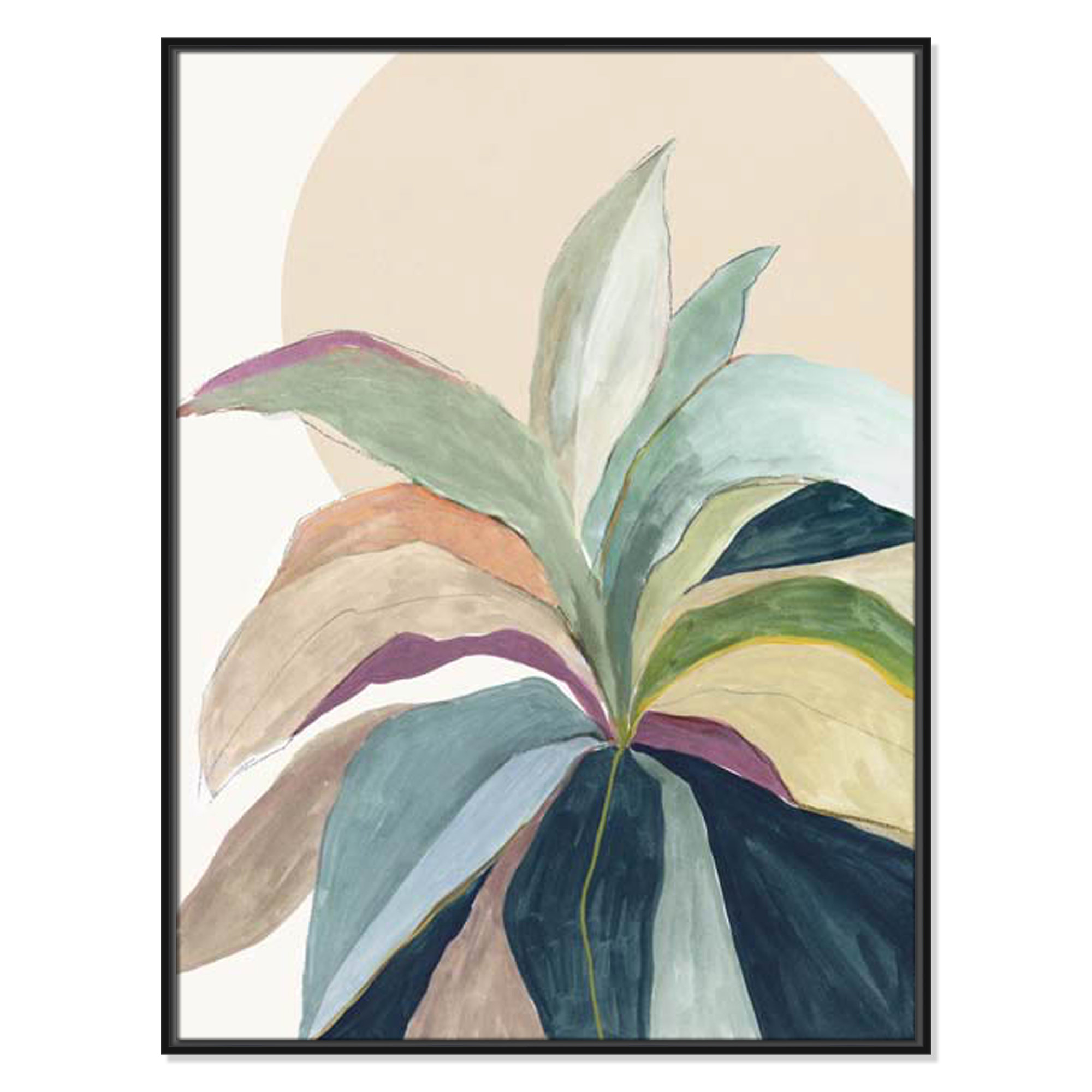 Sherbrooke Sunny Bright Leaves II by Asia Jensen Print, No Mat, Black Floater Framed, 41.5" H x 31.5" W x 2" D