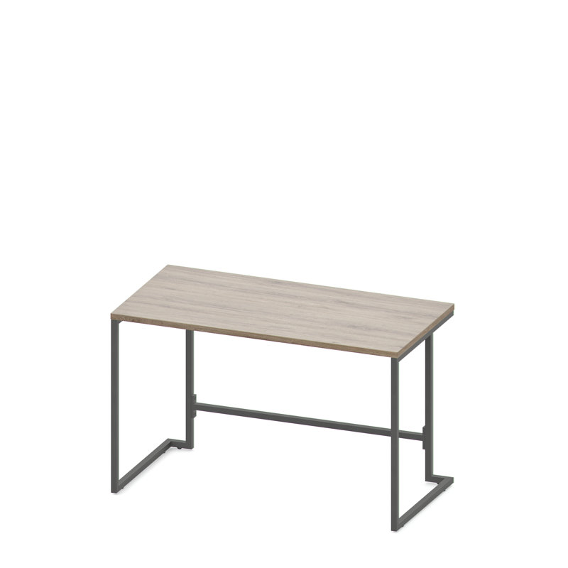 120cm Rectangle Writing Desk, 75cm H x 160cm W x 80cm D, Anthracite, Espoo Oak