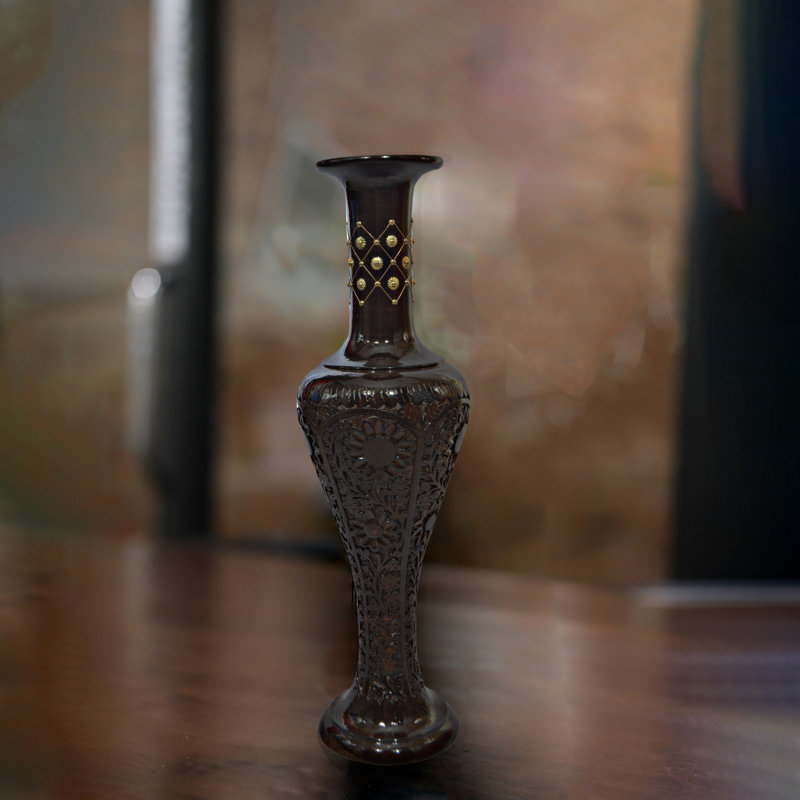 Vase de plancher en bois brun Alisbha