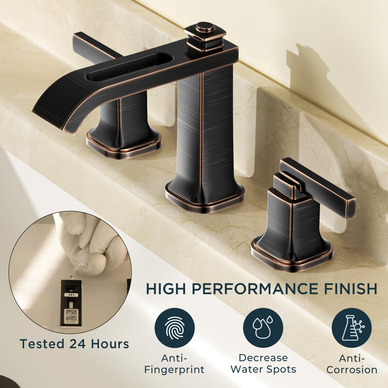Forious® Ultra Widespread Faucet 2-handle Bathroom Faucet With Drain Assembly, Oil Rubbed Bronze
