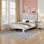 Structure de lit plateforme très grand avec rangement pour tête de lit - Style industriel blanc et noir, support silencieux, assemblage facile, aucun sommier tapissier requis-1446302645-1446693462