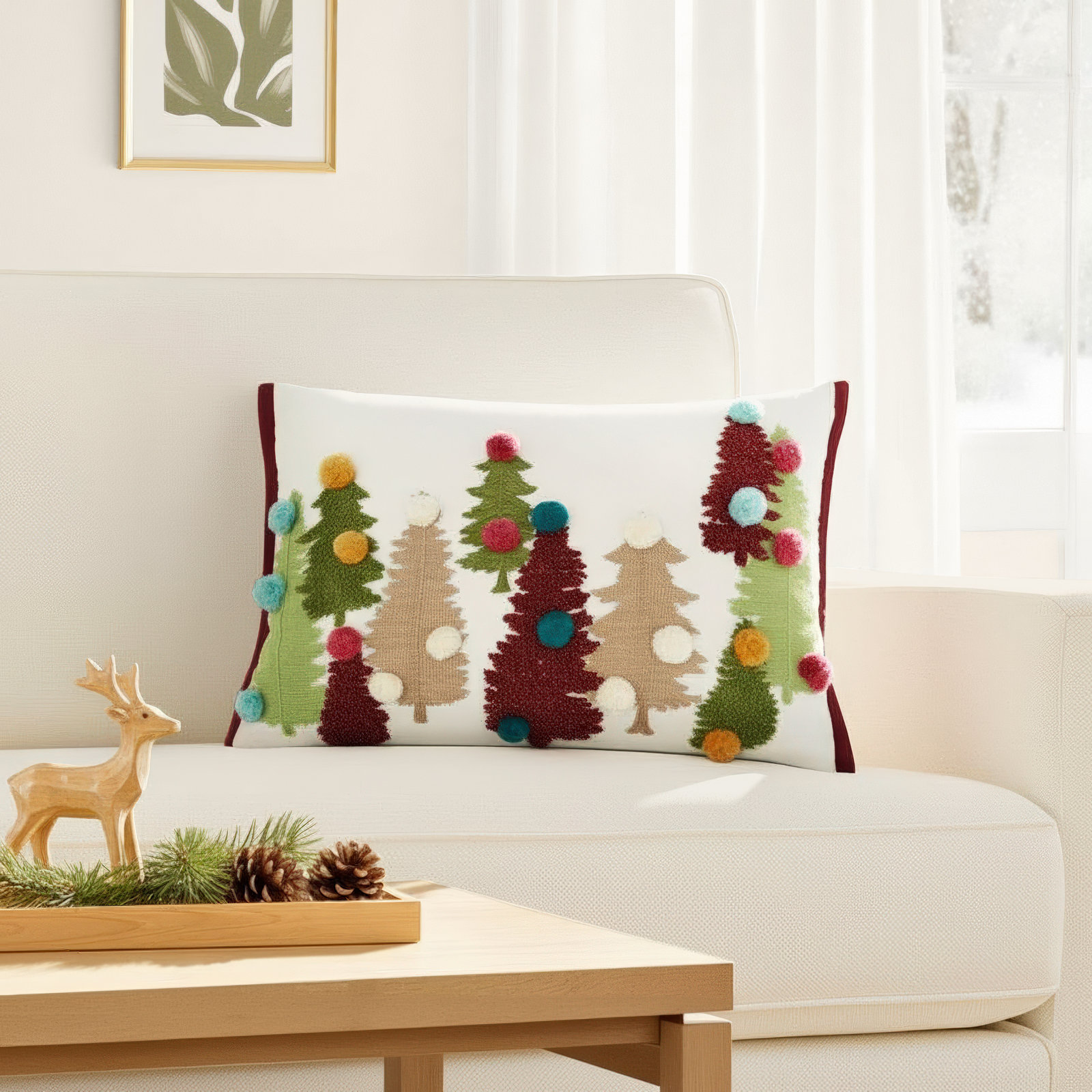 Noelani Collection Cotton Throw Pillow, Down Blend