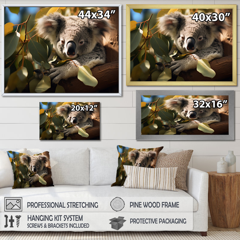 Australie, Koala Haven II, reproduction d'art sur toile, H 24 po x l 32 po x P 1 po, Toile tendue