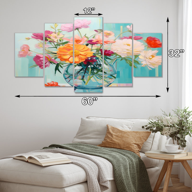 Kellner - Art mural floral sur toile, 5 pièces