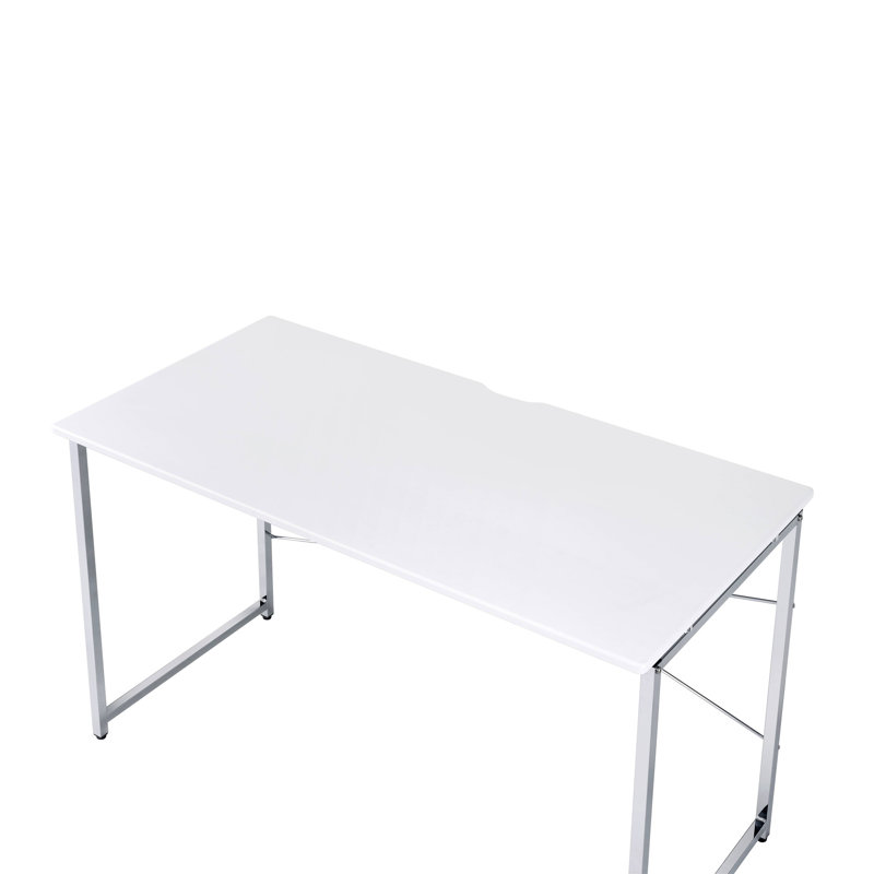 Tennos White & Chrome Finish Writing Desk (Not Including Office Chair), White