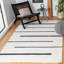 Mana Striped Handwoven Cotton Ivory/Black Area Rug-413471878
