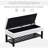44" Tufted Faux Leather Ottoman Storage Bench With Shoe R...