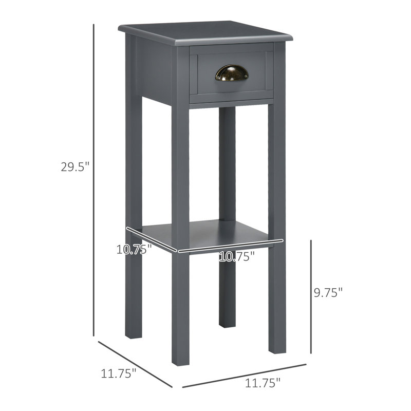 Kolb End Table with Storage, Light Grey