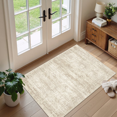 Washable Distressed Persian Rug