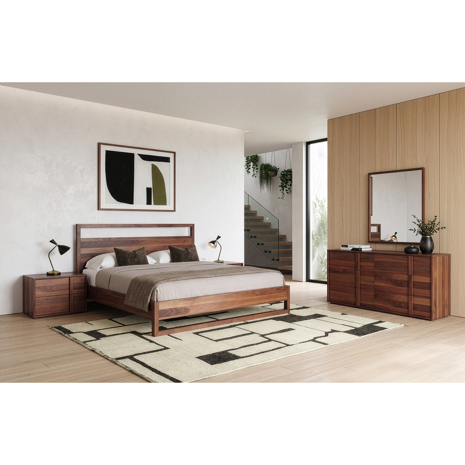 Alvarez 5 - Piece Bedroom Set, Walnut, California King