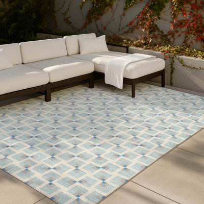 Tapis géométrique intérieur / extérieur lavable à la machine Chantille ACN2602