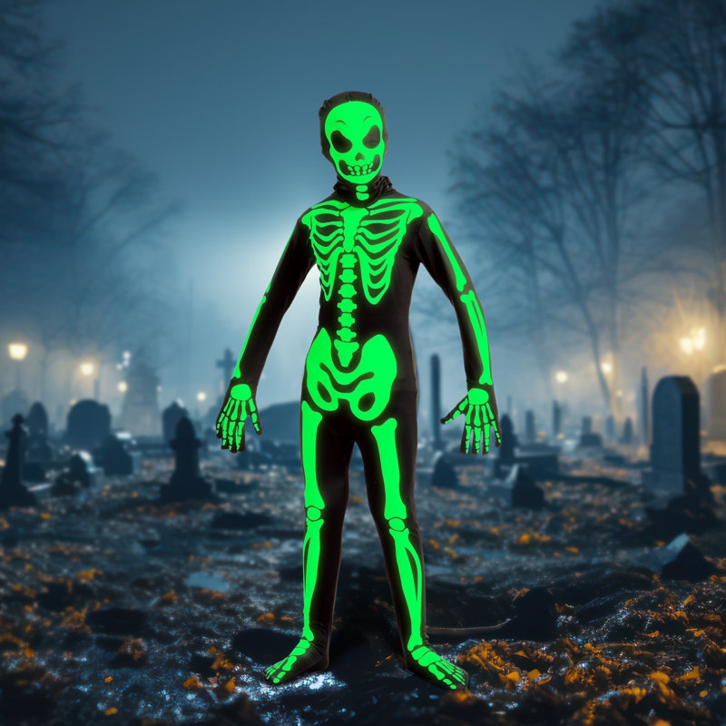 Déguisement de garçon squelette d'Halloween M, M