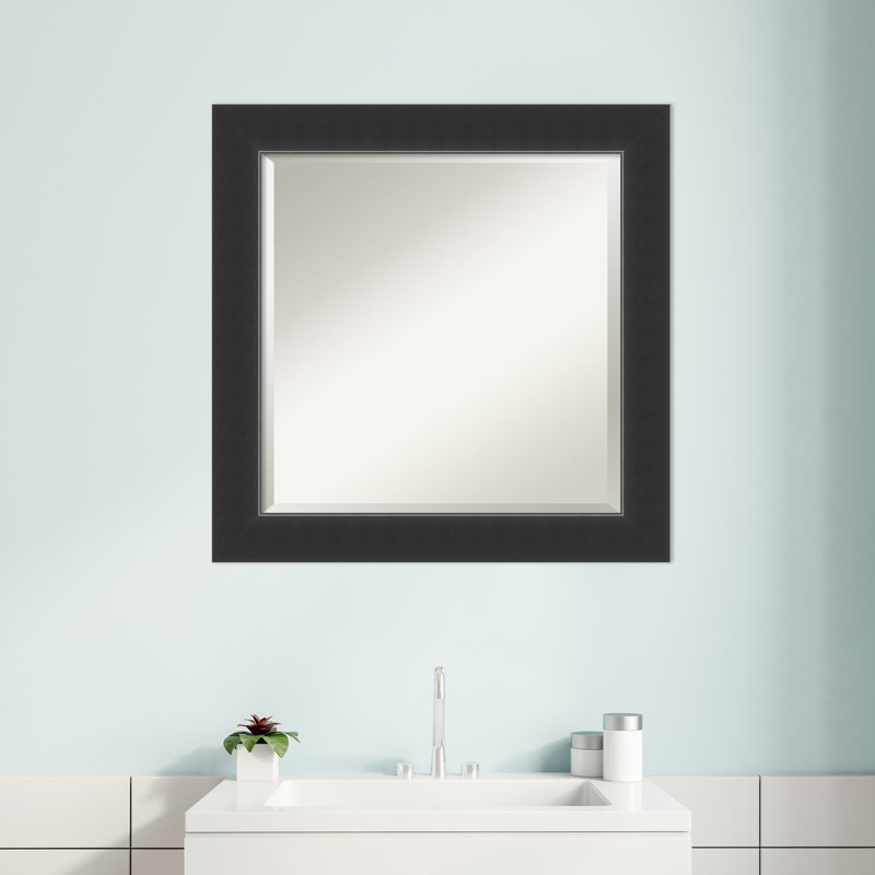 Hatton Flat Mirror, 25" x 25" , Black
