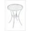 Table de bar en acier inoxydable avec plateau en verre trempé et base chromée