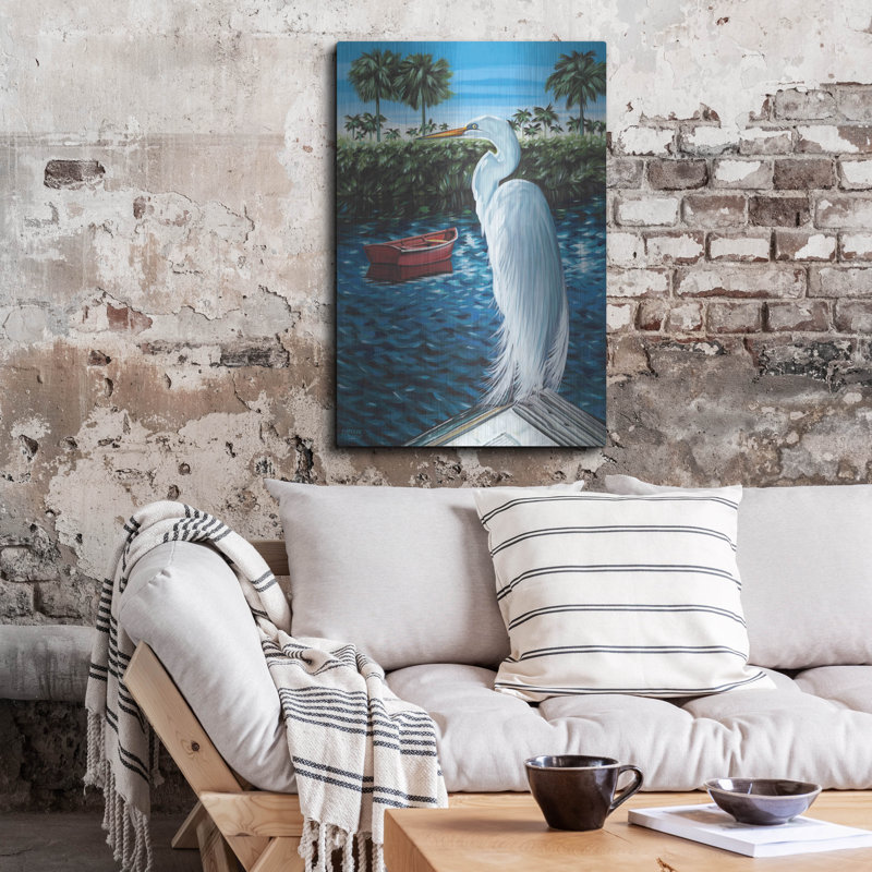 «Peaceful Heron II» par Carolee Vitaletti, H 36 po x l 24 po