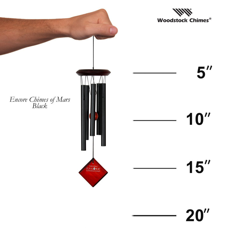 Woodstock Black Aluminum 17'' Wind Chime