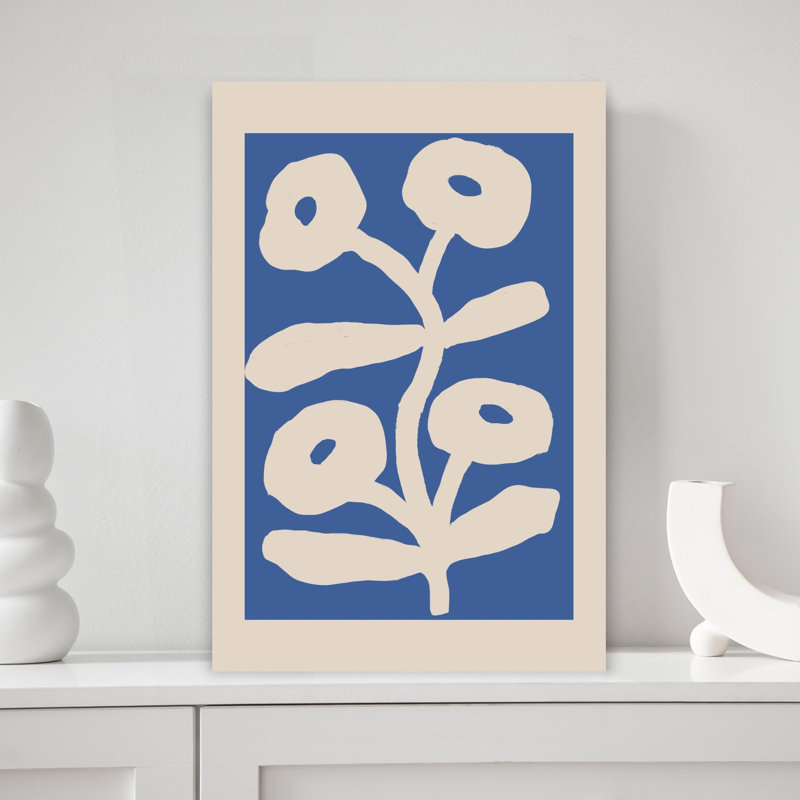Art mural moderne moderne abstrait bleu abstrait, H 18 po x l 12 po